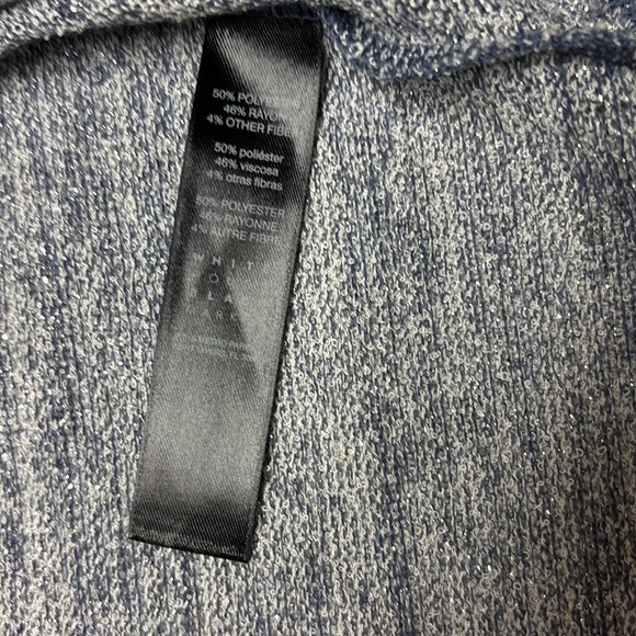 WHBM Blue Silver Metallic Shimmer Crossover Sweater M - Picture 5 of 6